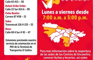 puntos de apertura de los CENTROS DE ENCUENTRO
